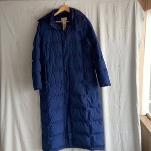 LL Bean down coat with hood.